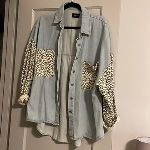 Vici denim shirt/jacket leopard print